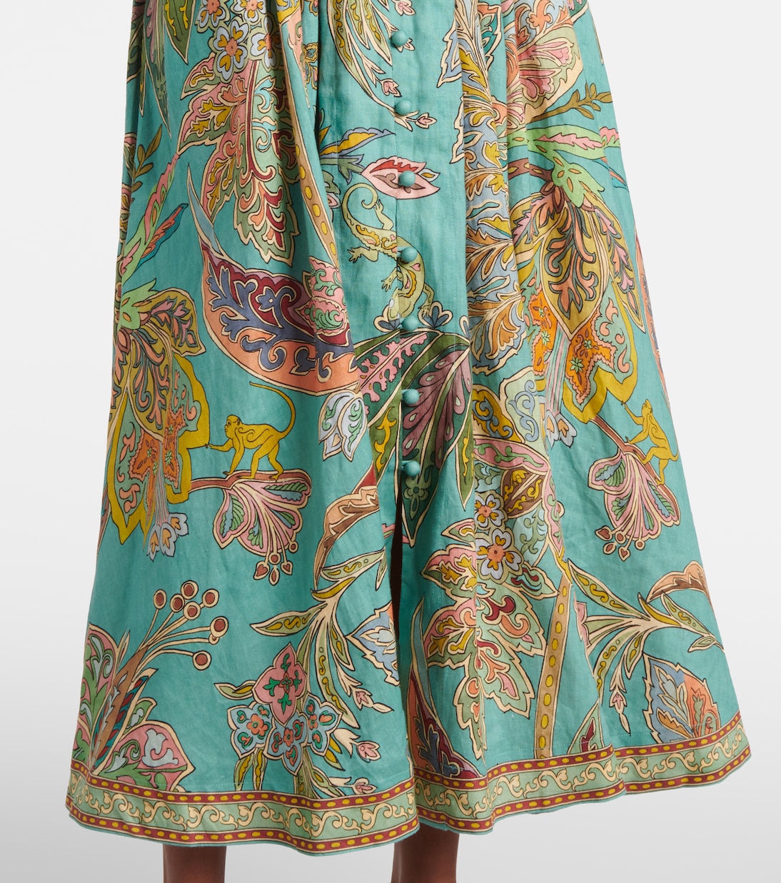 Franca printed linen midi dress | Alémais