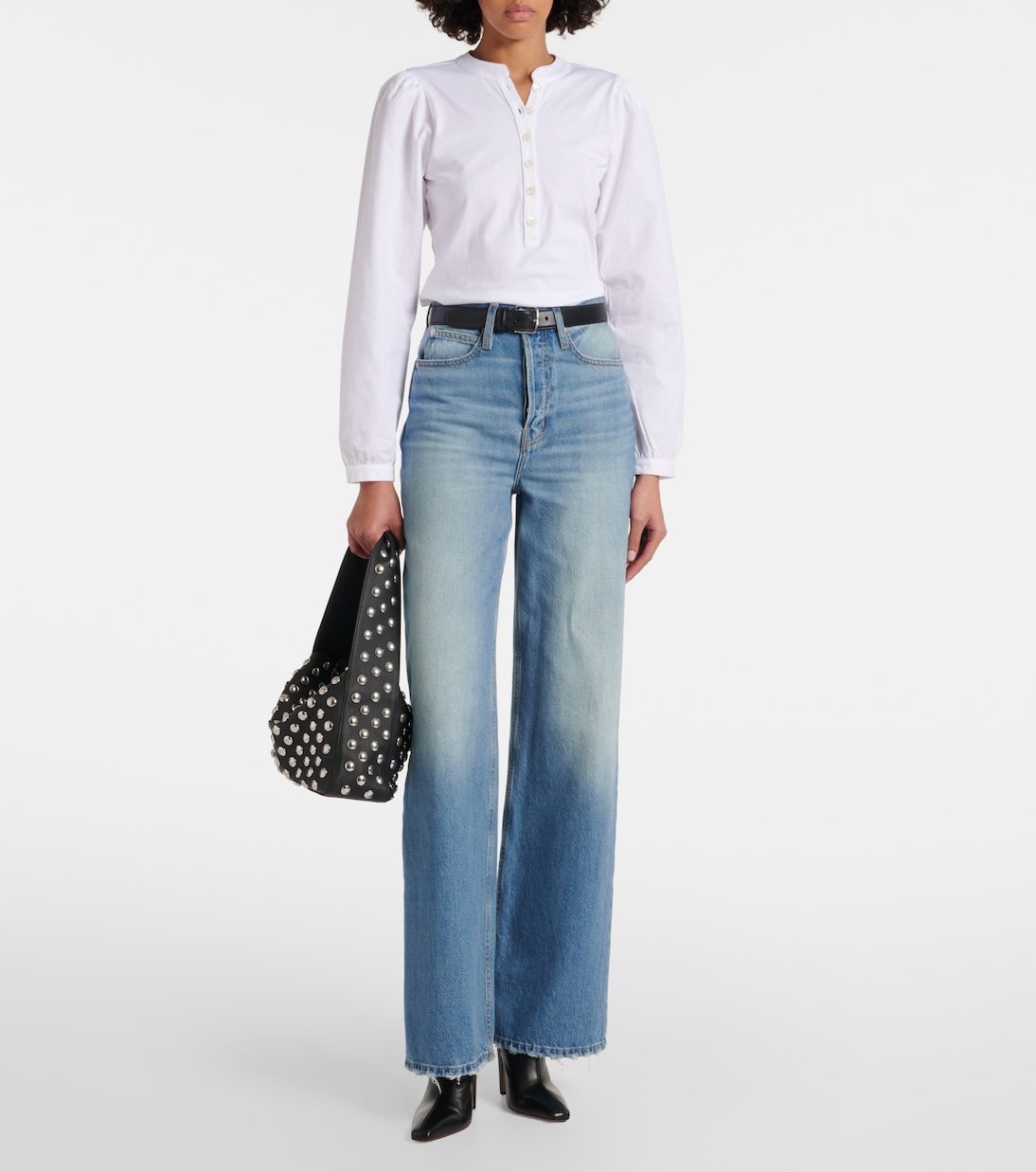 Blusa in cotone con maniche a sbuffo | Frame