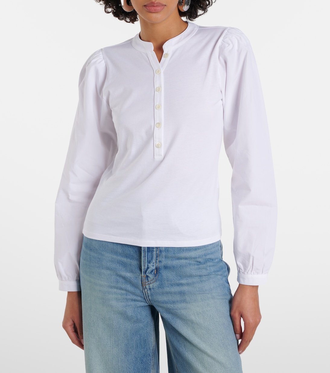 Blusa in cotone con maniche a sbuffo | Frame