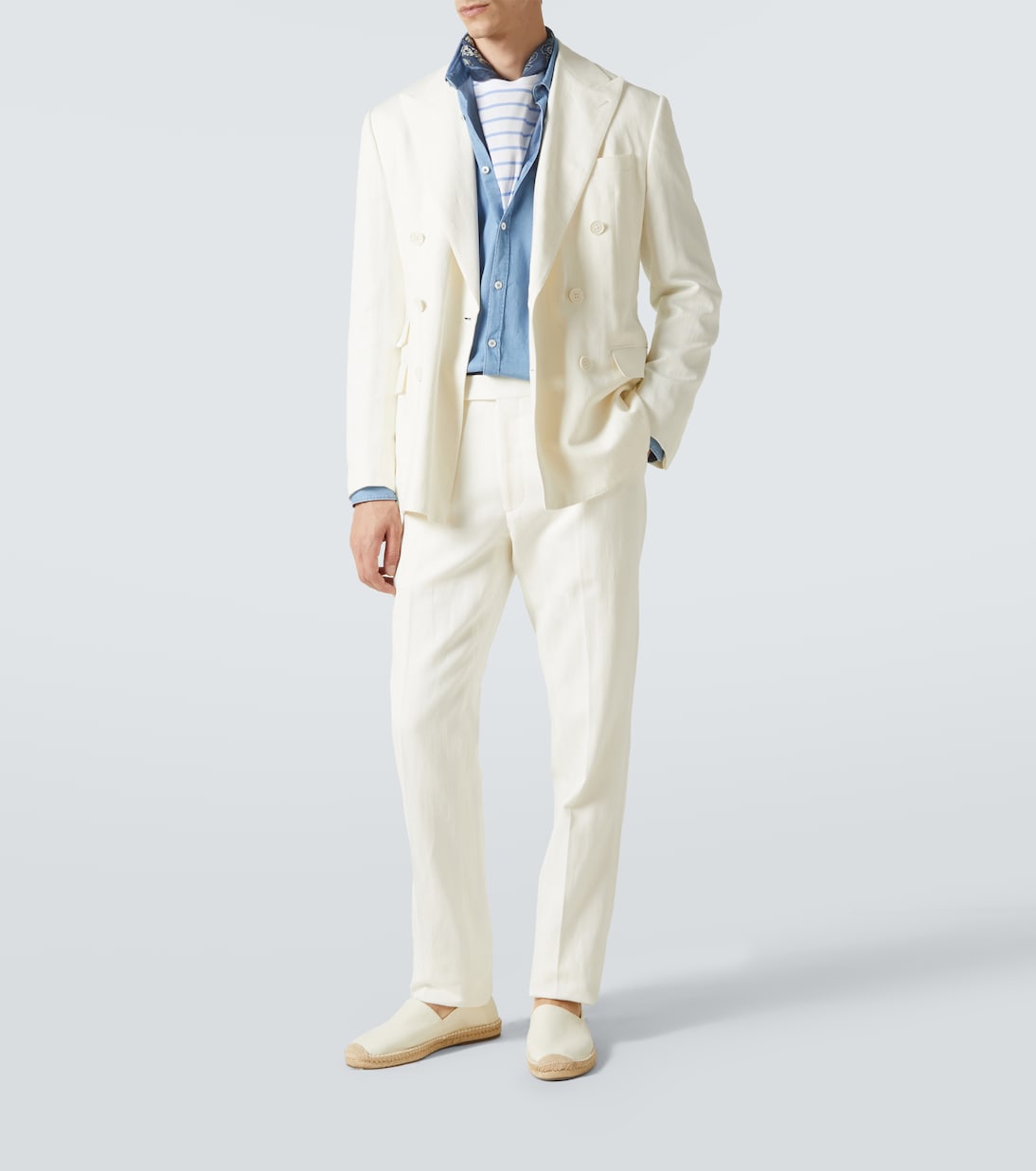 Chaqueta de traje Kent de algodón y lino | Ralph Lauren Purple Label