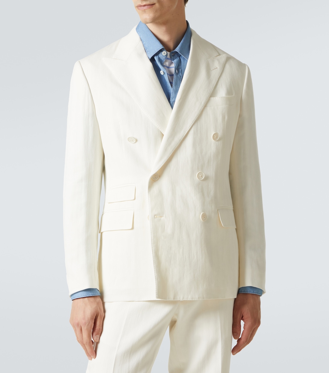 Chaqueta de traje Kent de algodón y lino | Ralph Lauren Purple Label