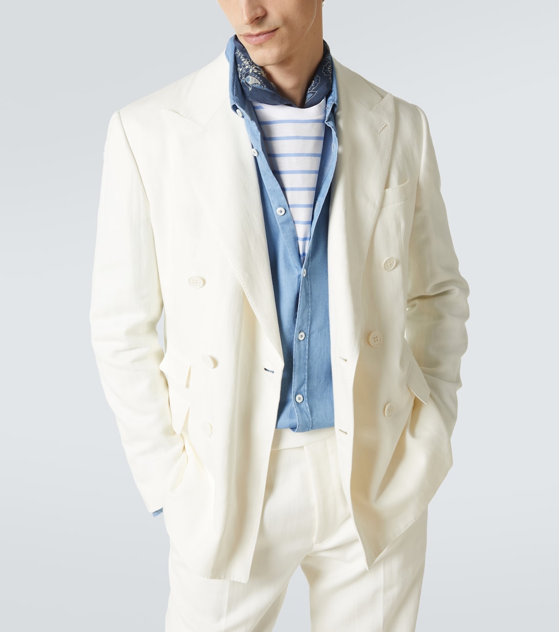 Chaqueta de traje Kent de algodón y lino | Ralph Lauren Purple Label