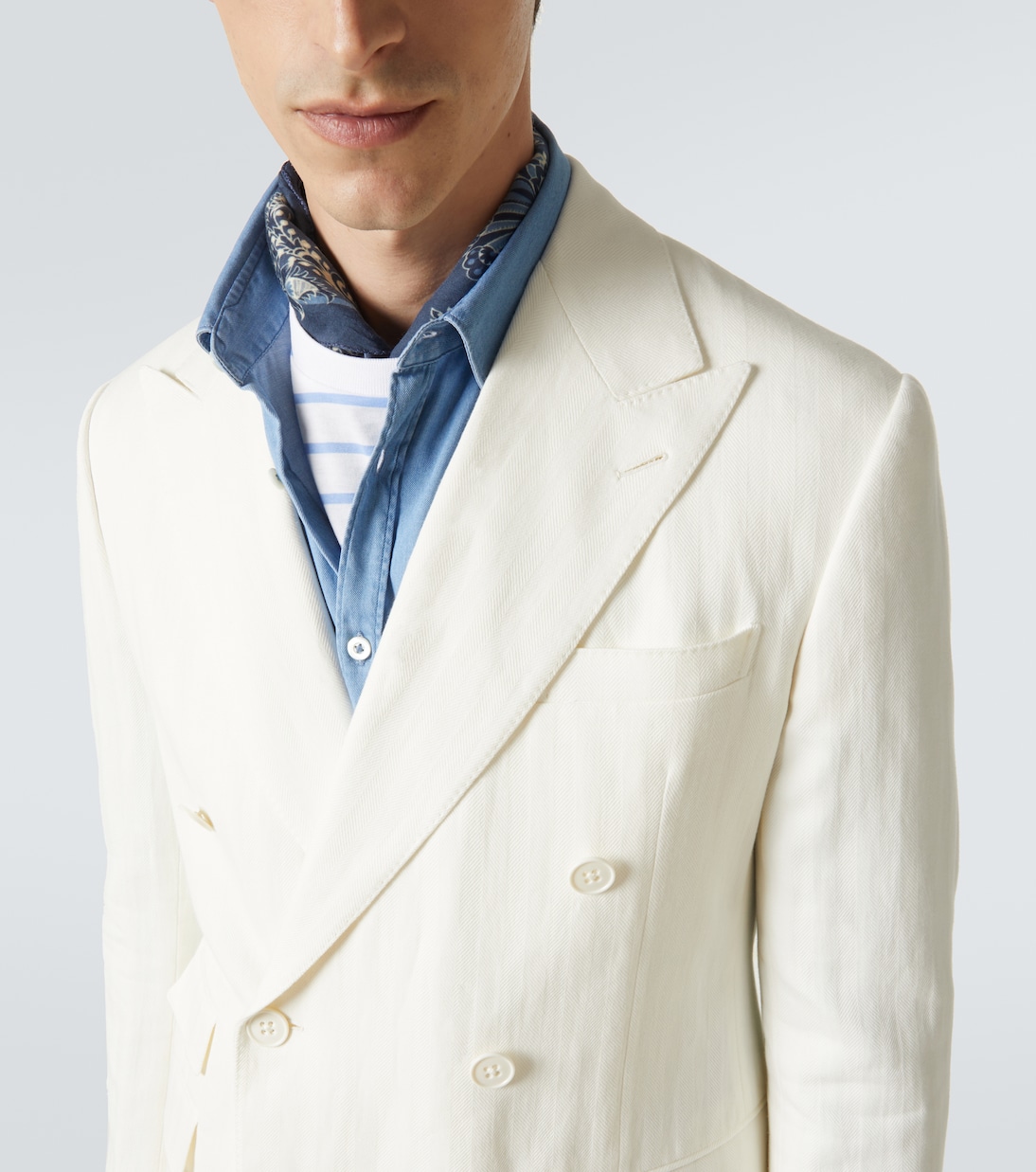 Chaqueta de traje Kent de algodón y lino | Ralph Lauren Purple Label