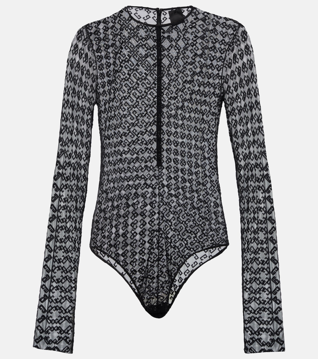 Monogram 72 Glitter sheer mesh bodysuit | Givenchy