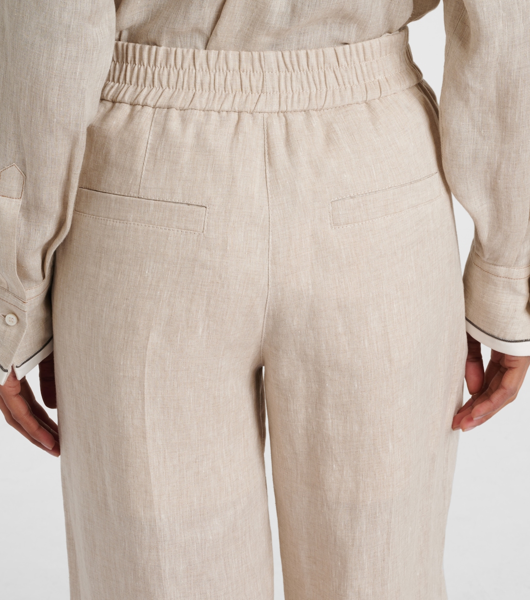 Pantaloni a gamba larga in lino | Brunello Cucinelli