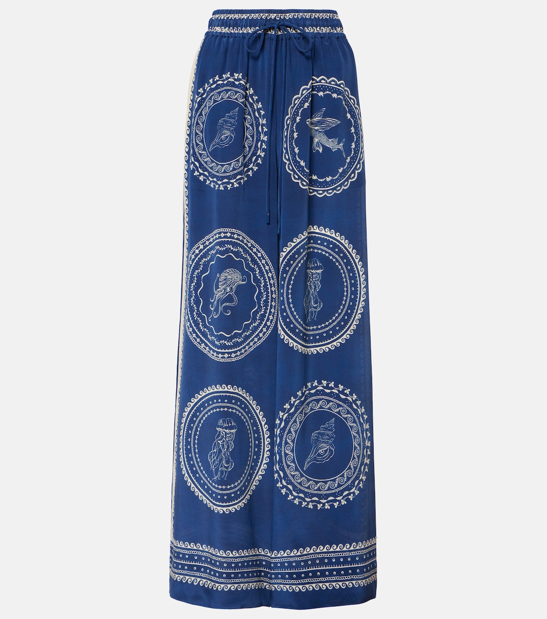 Pantaloni a gamba larga Oceane in seta | Alémais