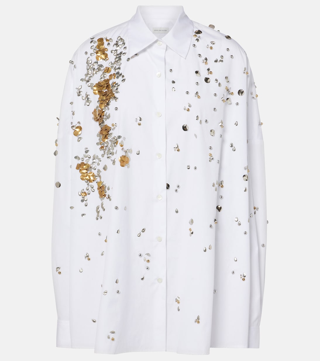 Camicia in popeline di cotone con applicazioni | Dries Van Noten
