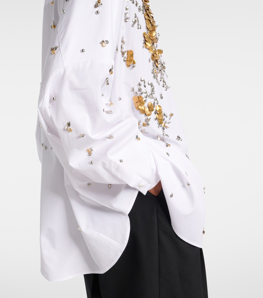 Camicia in popeline di cotone con applicazioni | Dries Van Noten