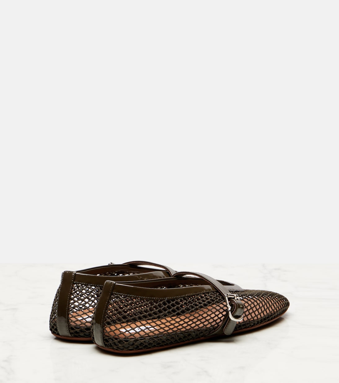 Ballerinas aus Mesh und Leder | Alaïa