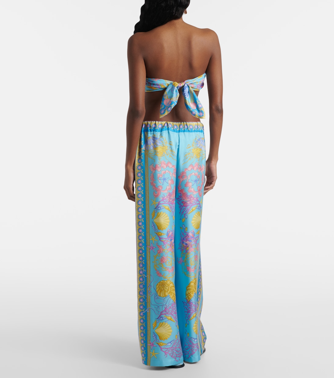 Bandeau-Top Signature Barocco aus Twill | Versace