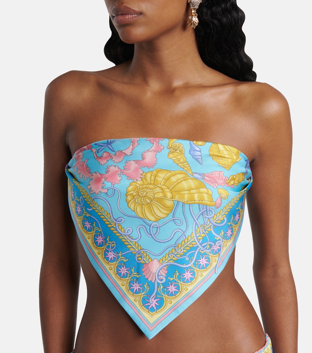 Bandeau-Top Signature Barocco aus Twill | Versace