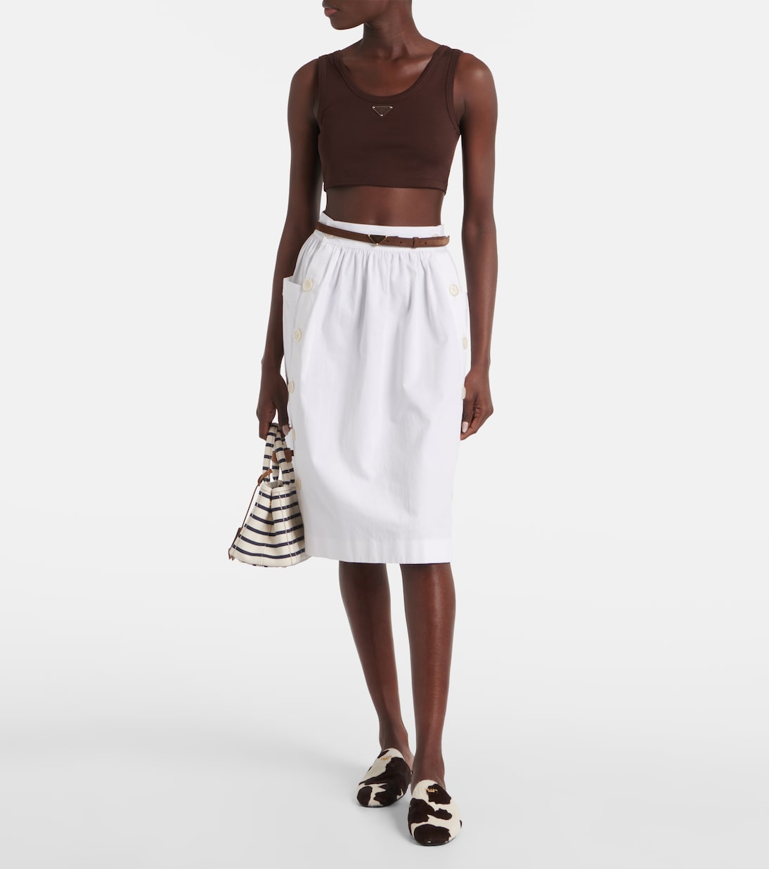 Cotton crop top | Prada