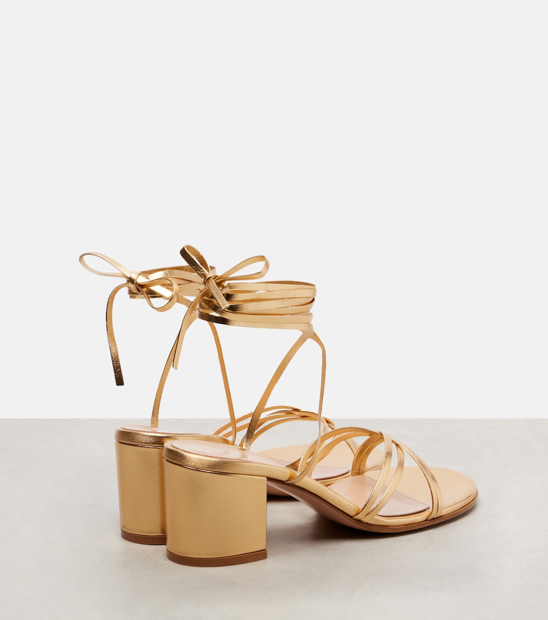 Sandalen aus Metallic-Leder | Gianvito Rossi