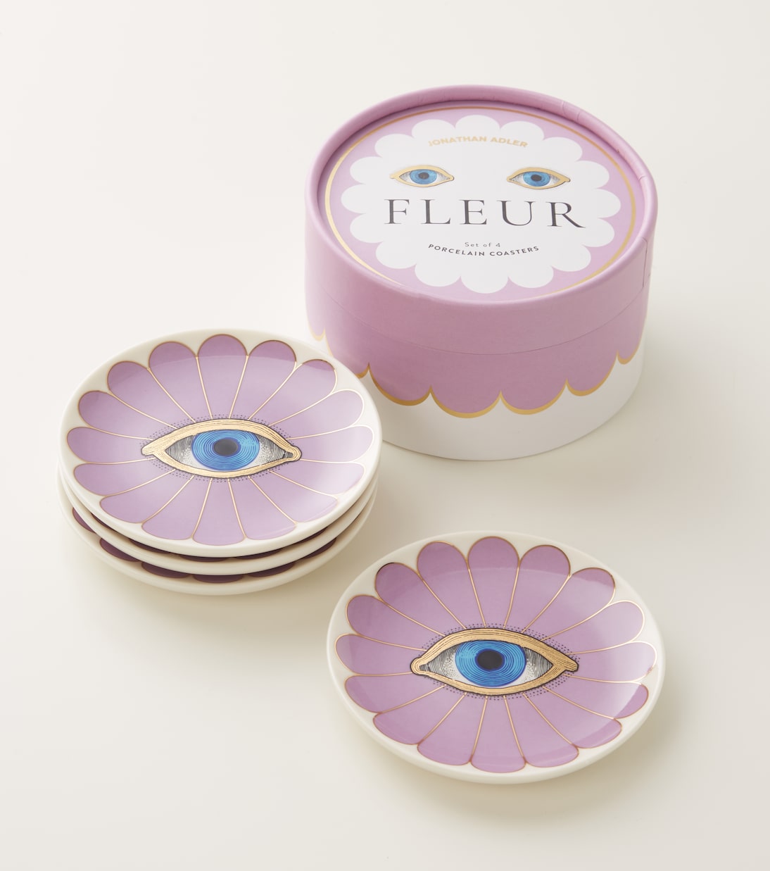 Fleur set of 4 ceramic coasters | Jonathan Adler