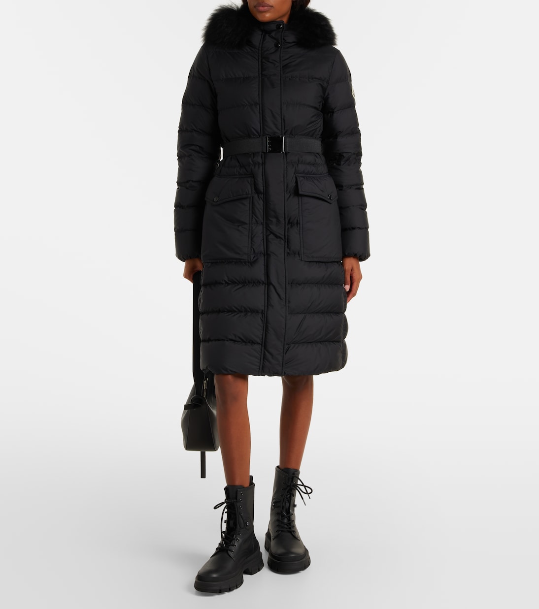 Daunenjacke mit Shearling | Moncler