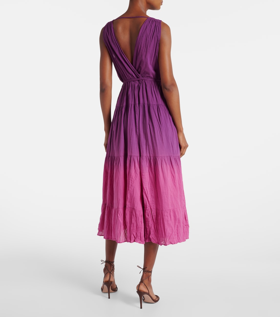 Vestido midi Marilyn de gasa de algodón | Velvet