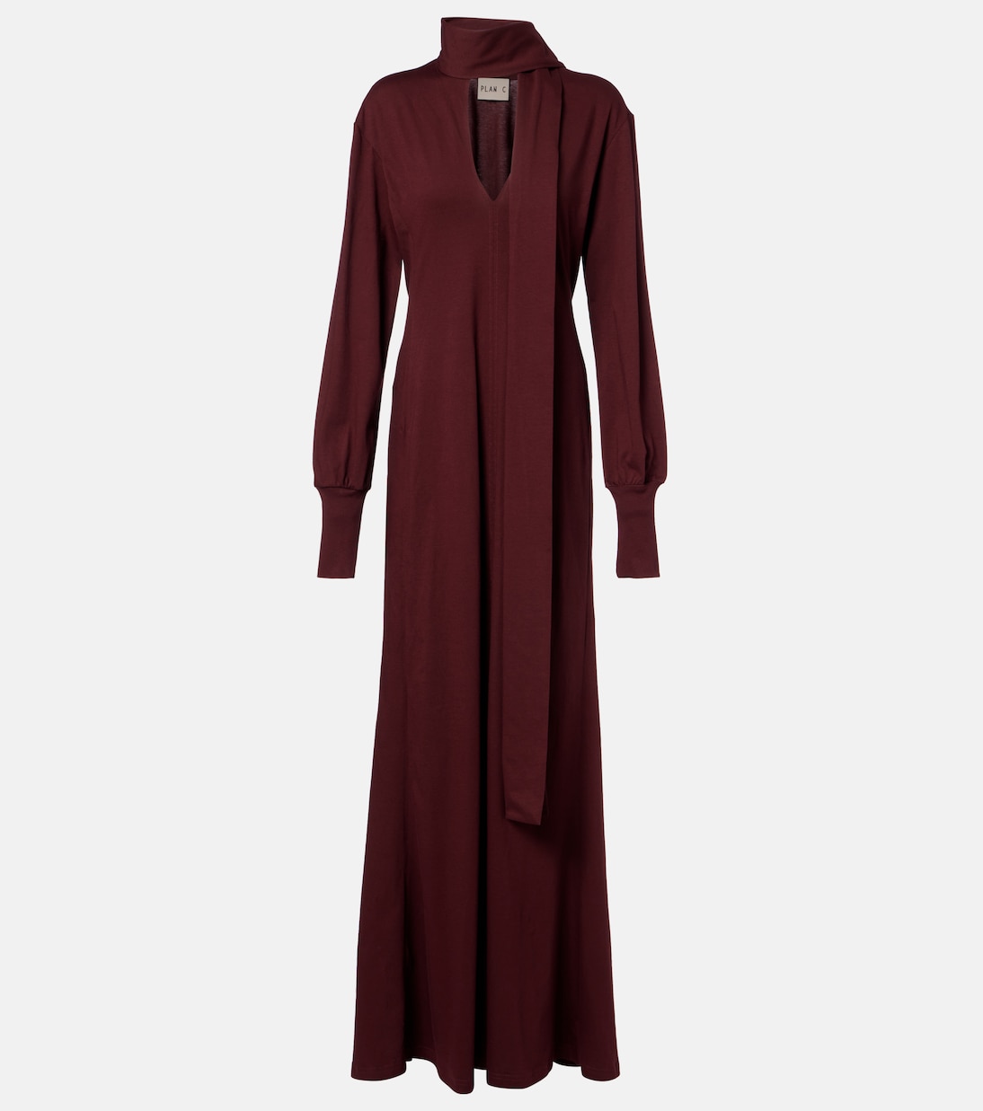 Vestido largo de algodón con pañuelo | Plan C