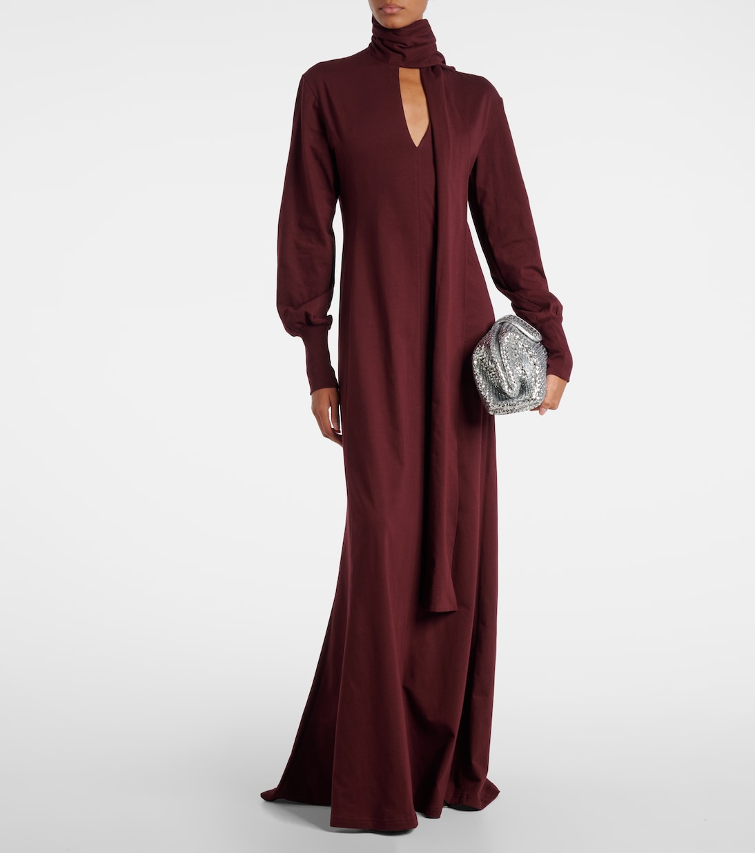 Vestido largo de algodón con pañuelo | Plan C