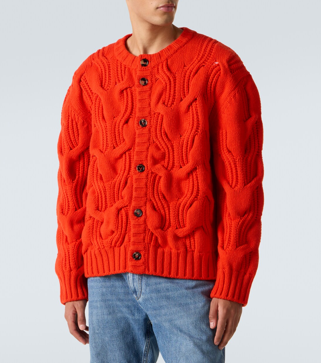 Cable-knit wool cardigan | Bottega Veneta