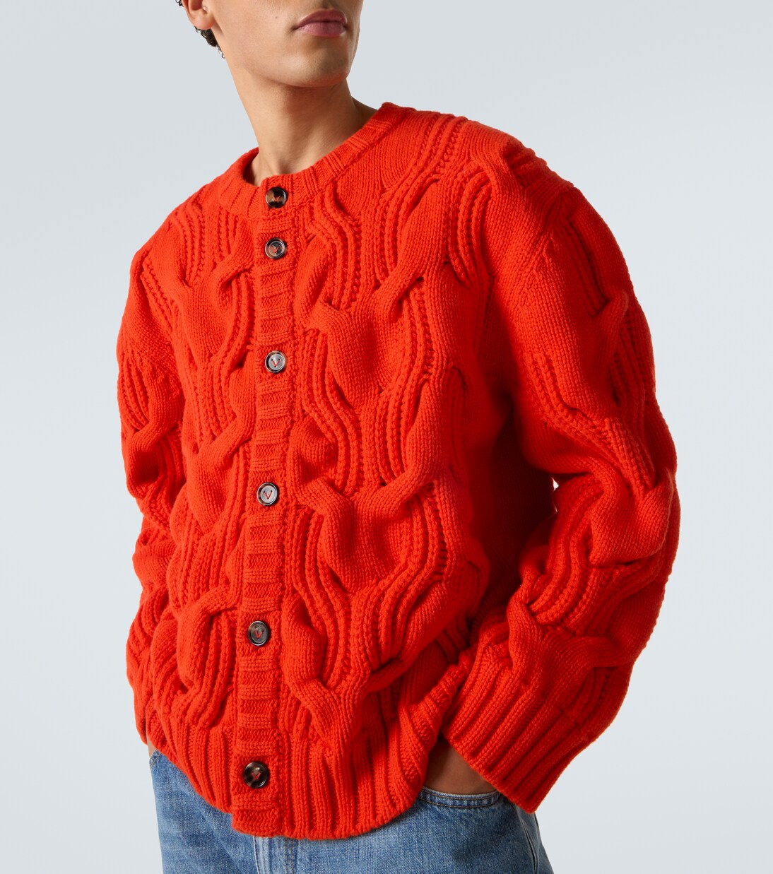 Cable-knit wool cardigan | Bottega Veneta