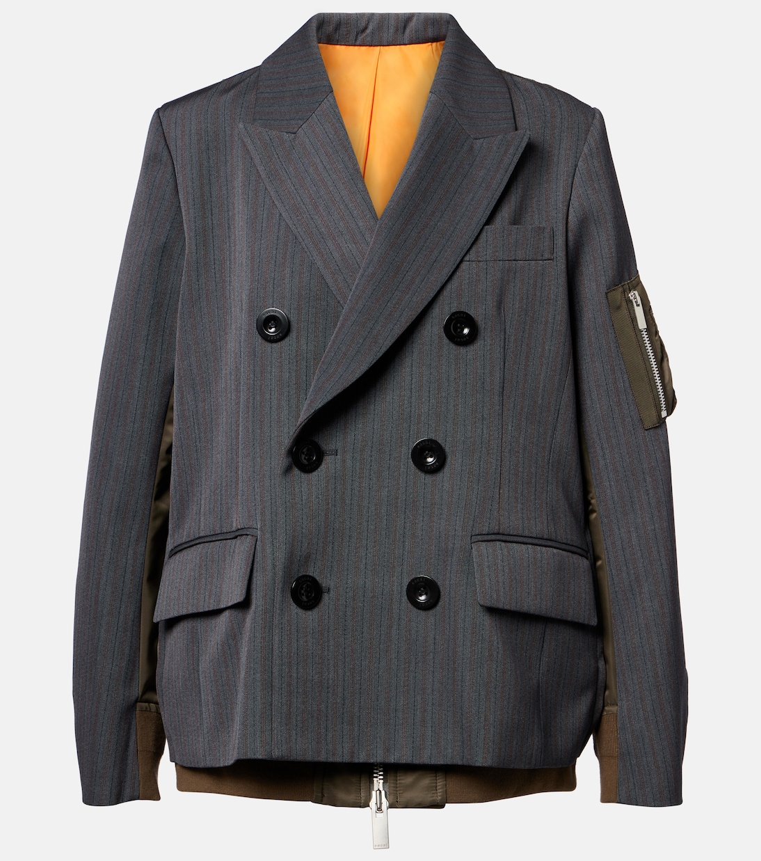 Paneled double-breasted jacket | Sacai