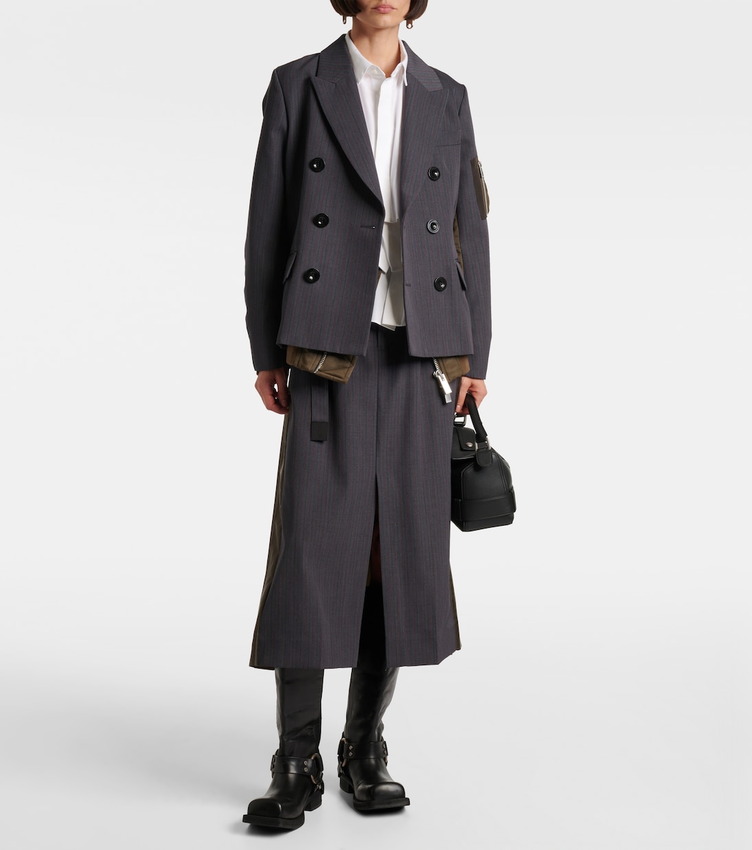 Paneled double-breasted jacket | Sacai