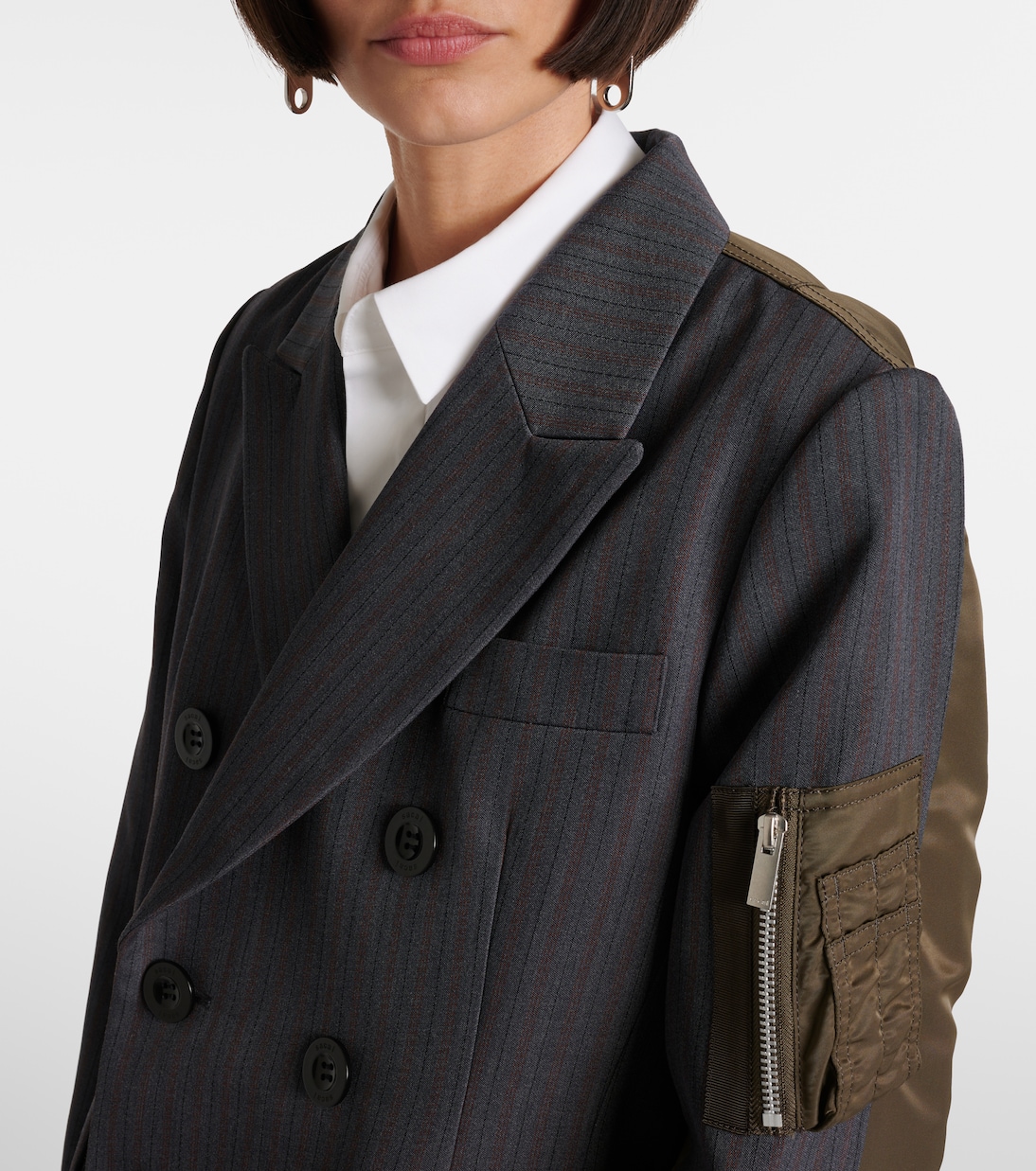 Paneled double-breasted jacket | Sacai