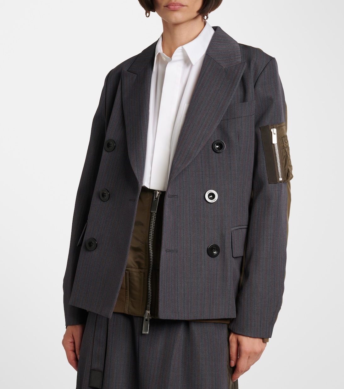 Paneled double-breasted jacket | Sacai