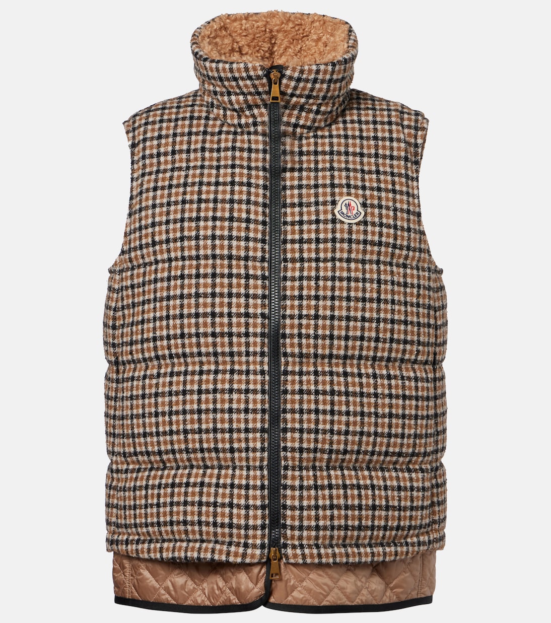 Touvet checked wool-blend down vest | Moncler