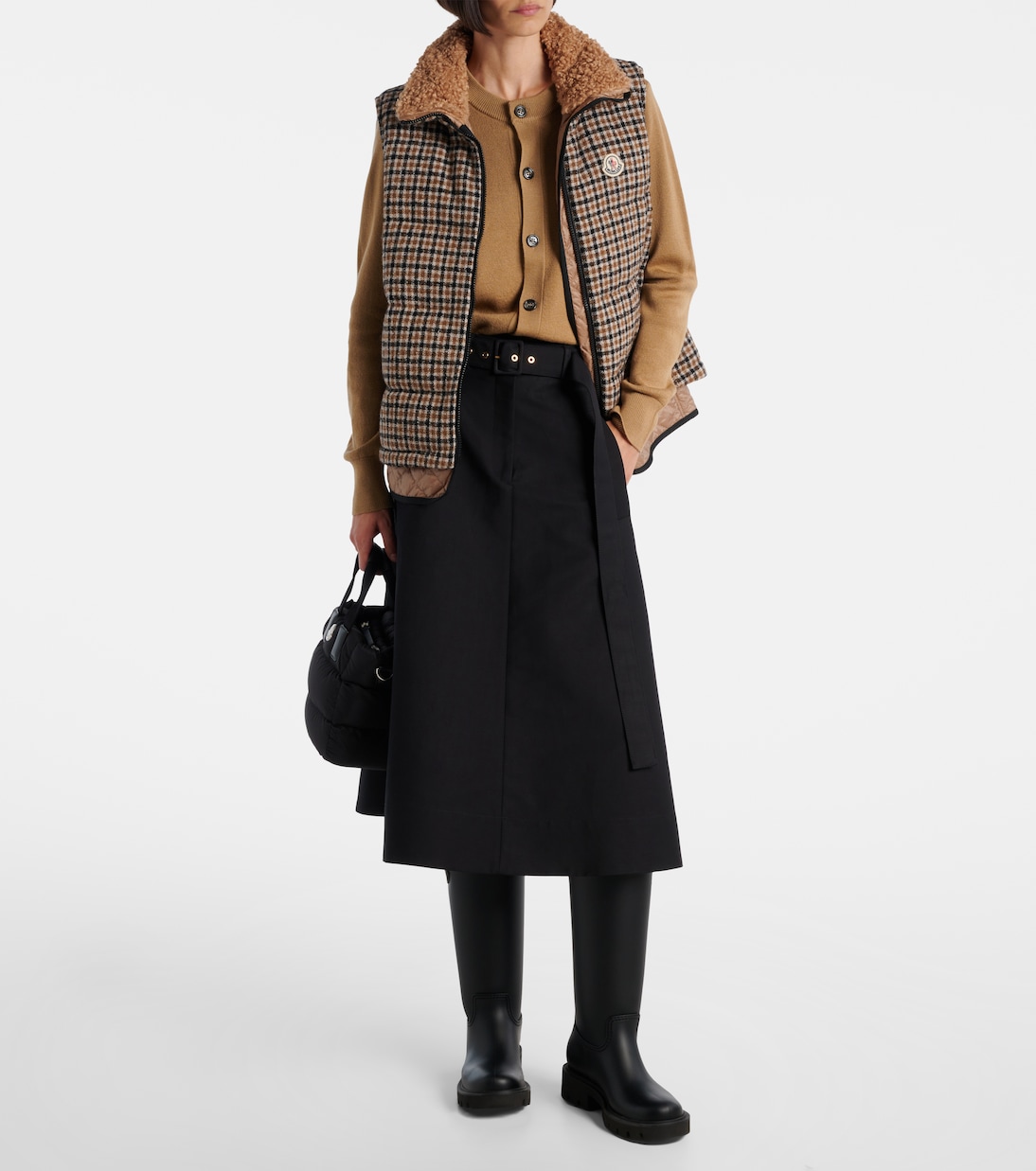 Touvet checked wool-blend down vest | Moncler