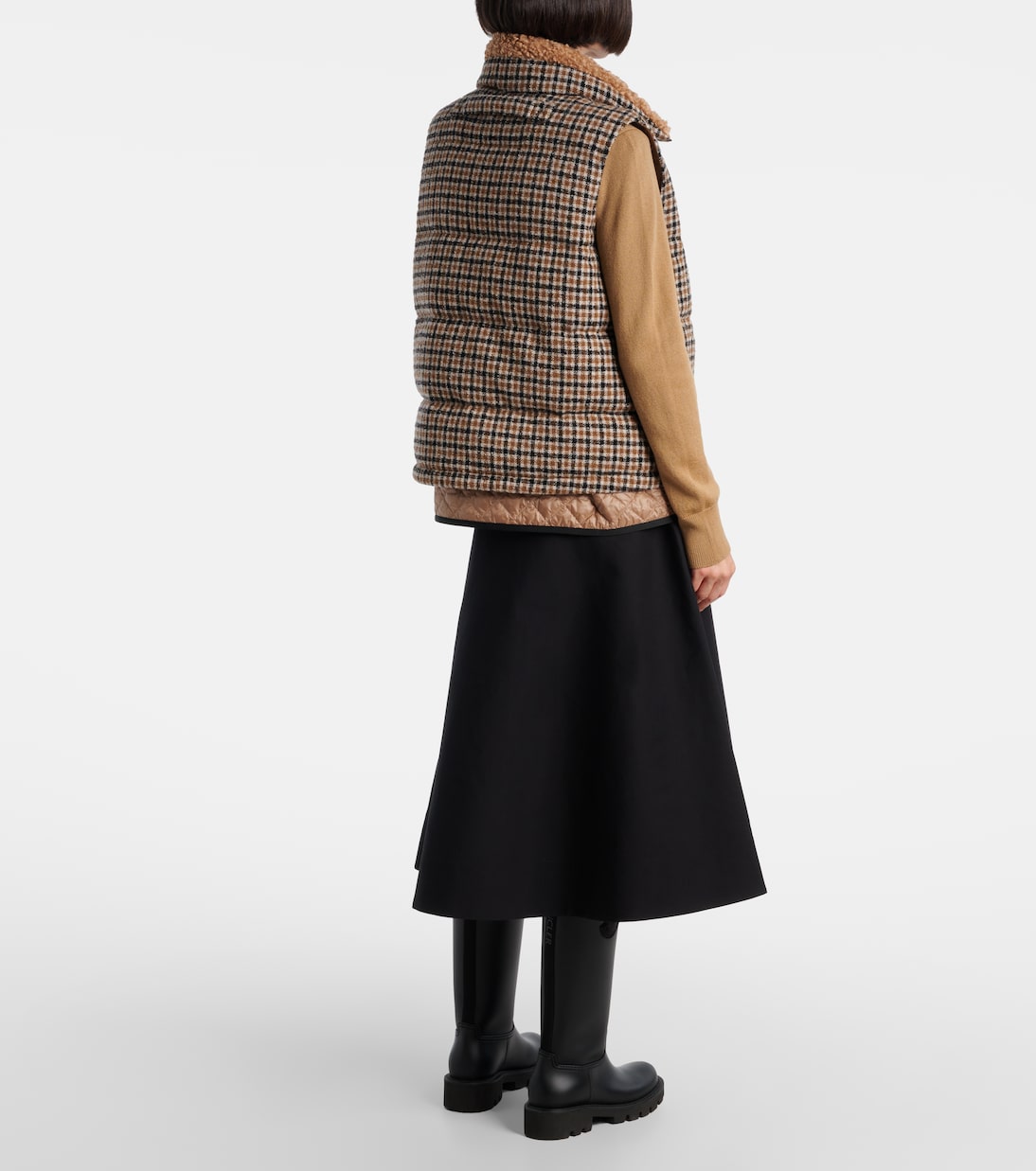 Touvet checked wool-blend down vest | Moncler