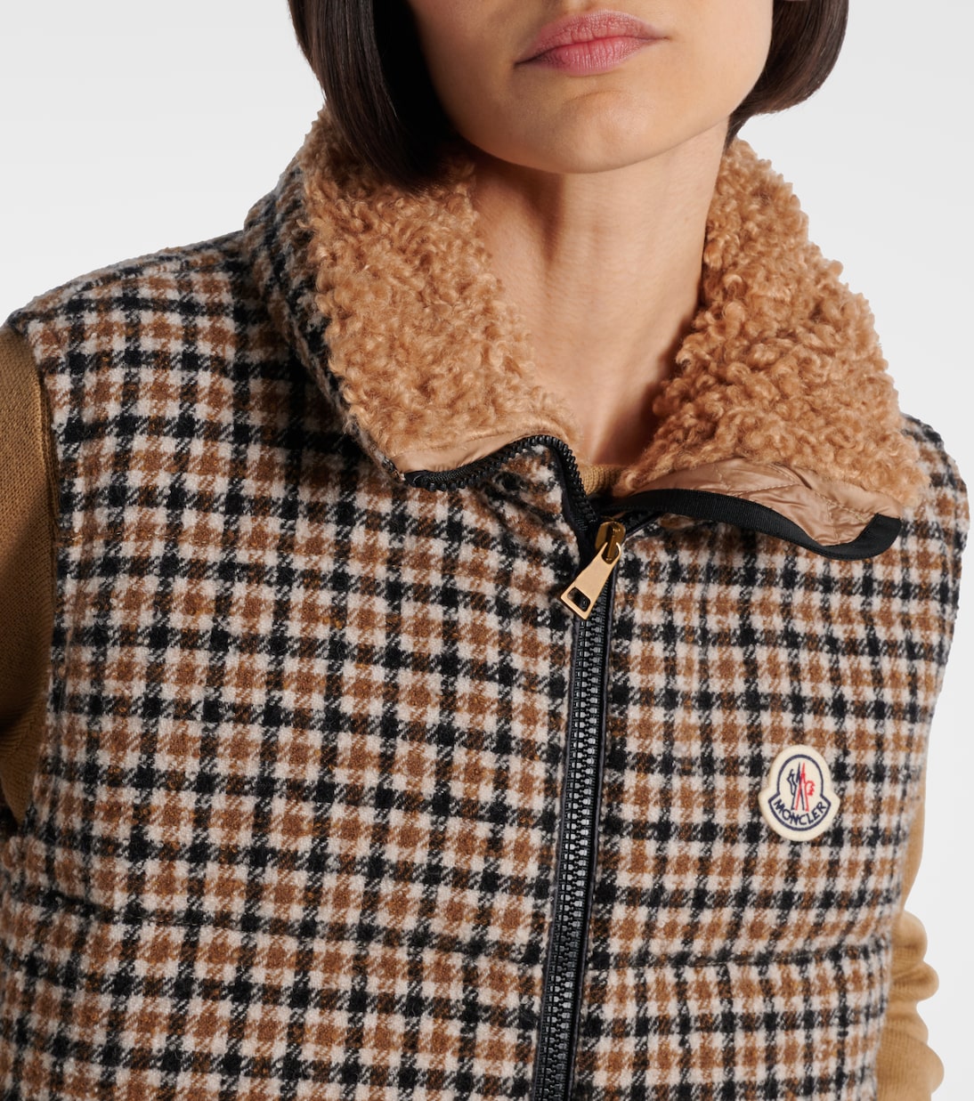 Touvet checked wool-blend down vest | Moncler