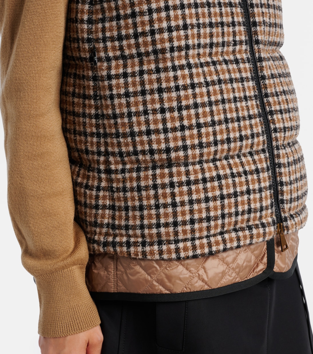 Touvet checked wool-blend down vest | Moncler