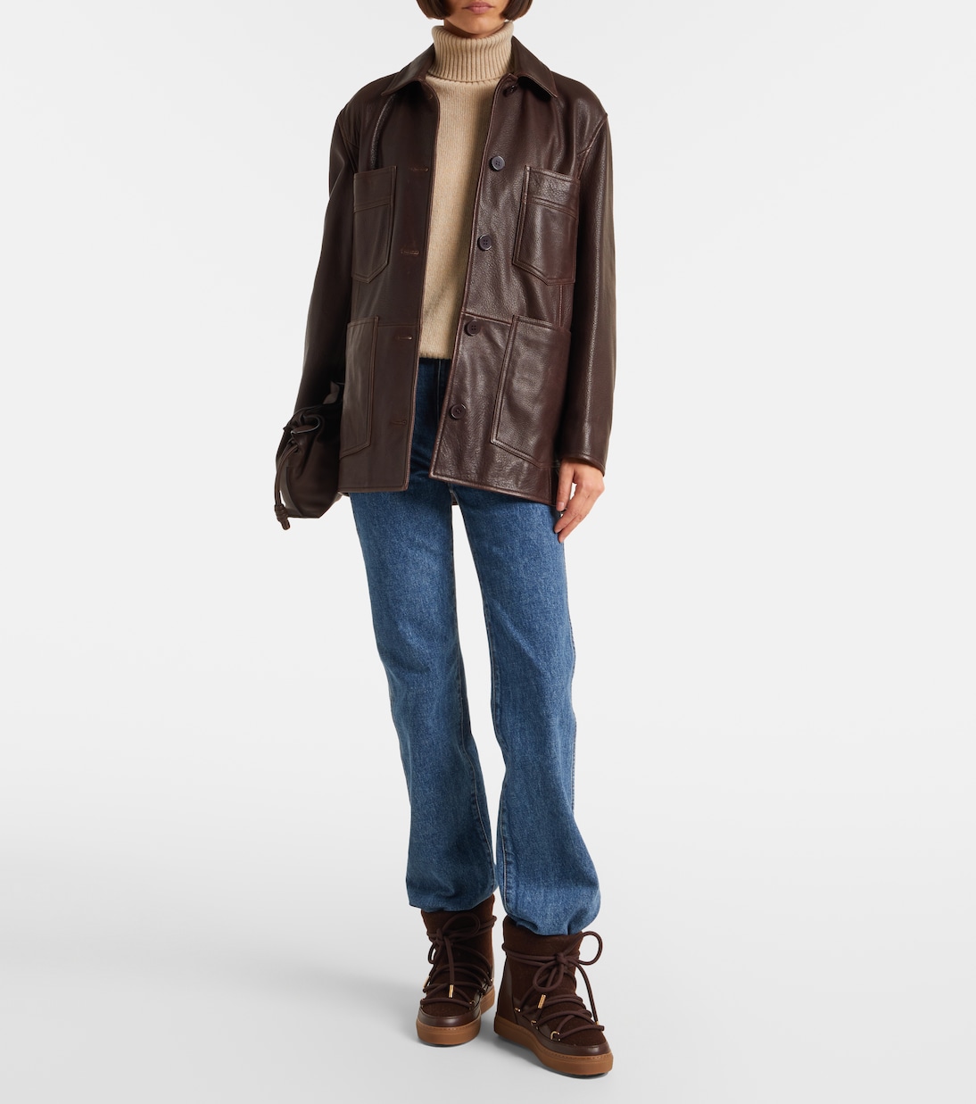 Schneestiefel Felt Wedge mit Leder | Inuikii