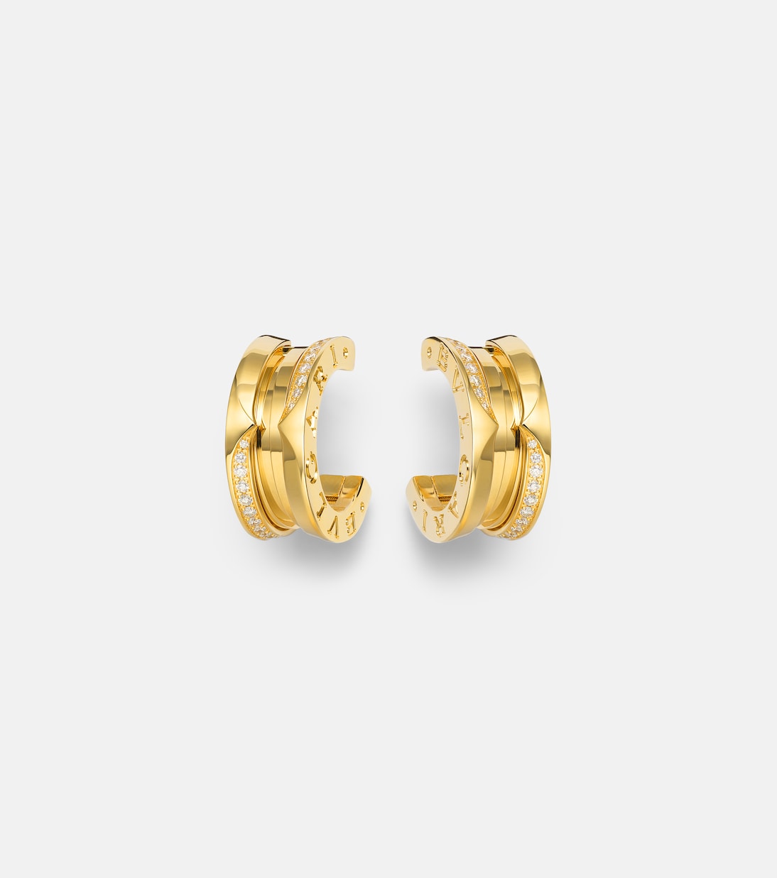 Orecchini a cerchio B.zero1 in oro 18kt con diamanti | Bvlgari