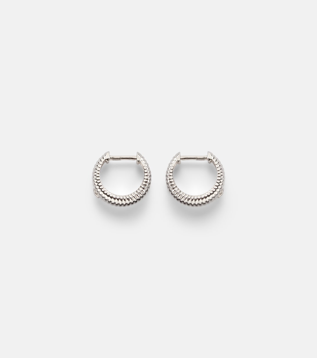 Berlingot Nano 9kt white gold hoop earrings with diamonds | Yvonne Léon