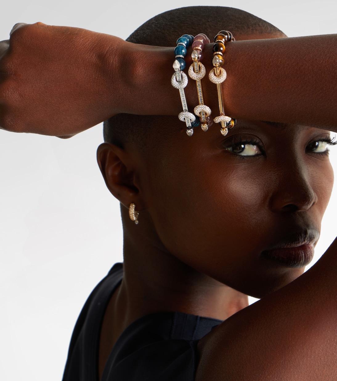 Chakra 18kt gold bracelet with gemstones | Ananya