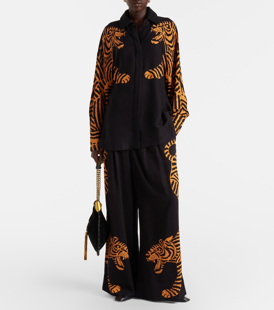 Black Tiger wide-leg pants | Farm Rio