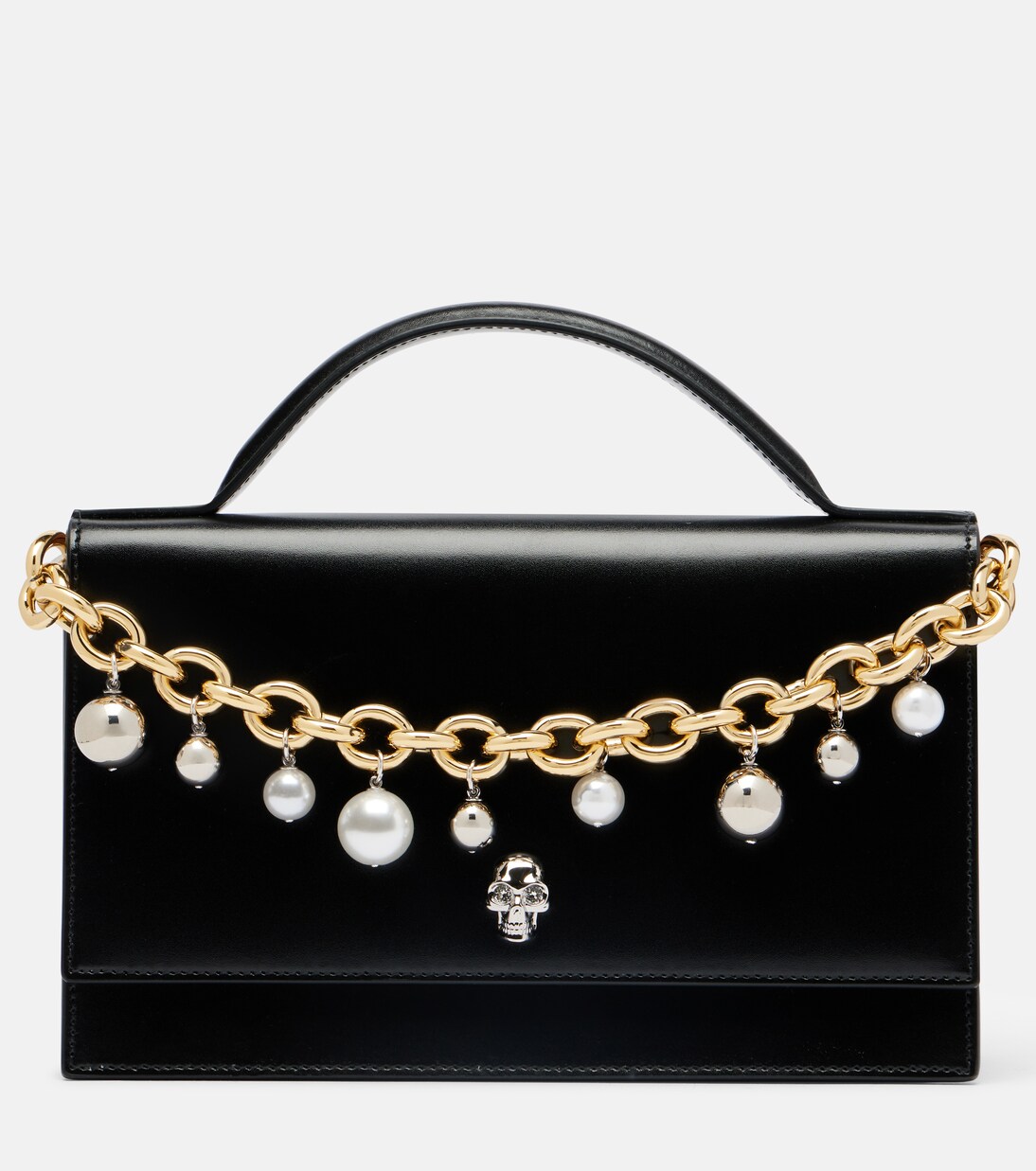 Bolso Skull Small de piel adornada | McQueen