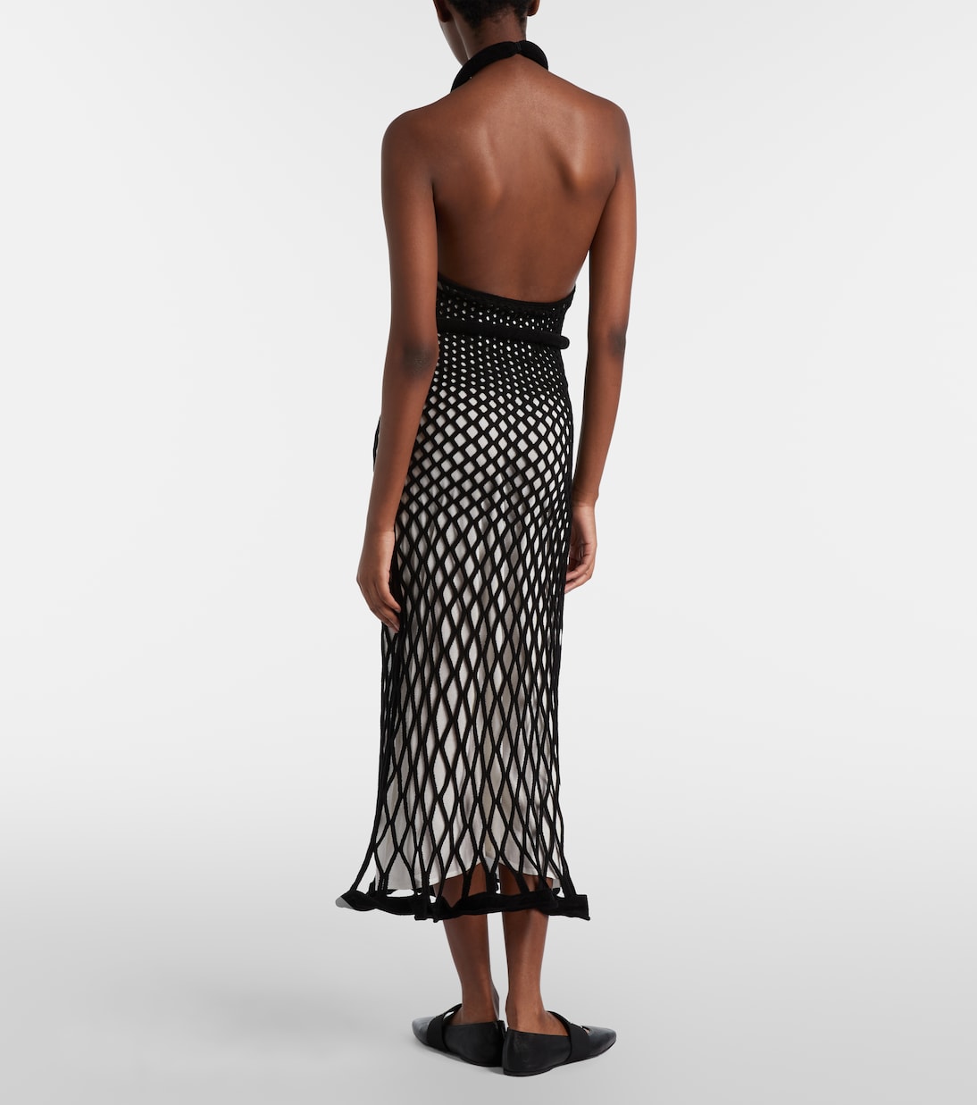 Halterneck open-back mesh midi dress | Givenchy