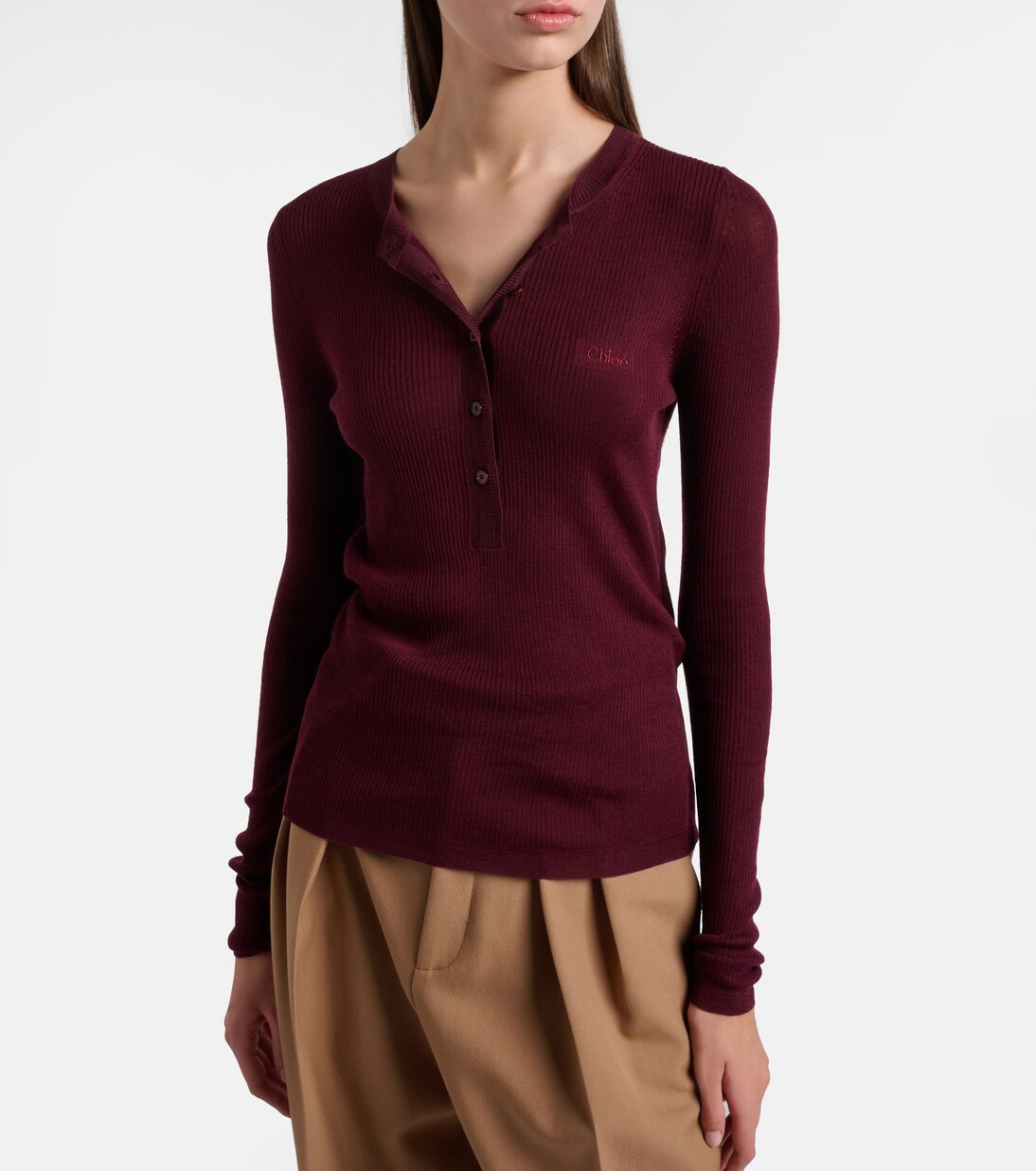 Wool Henley shirt | Chloé