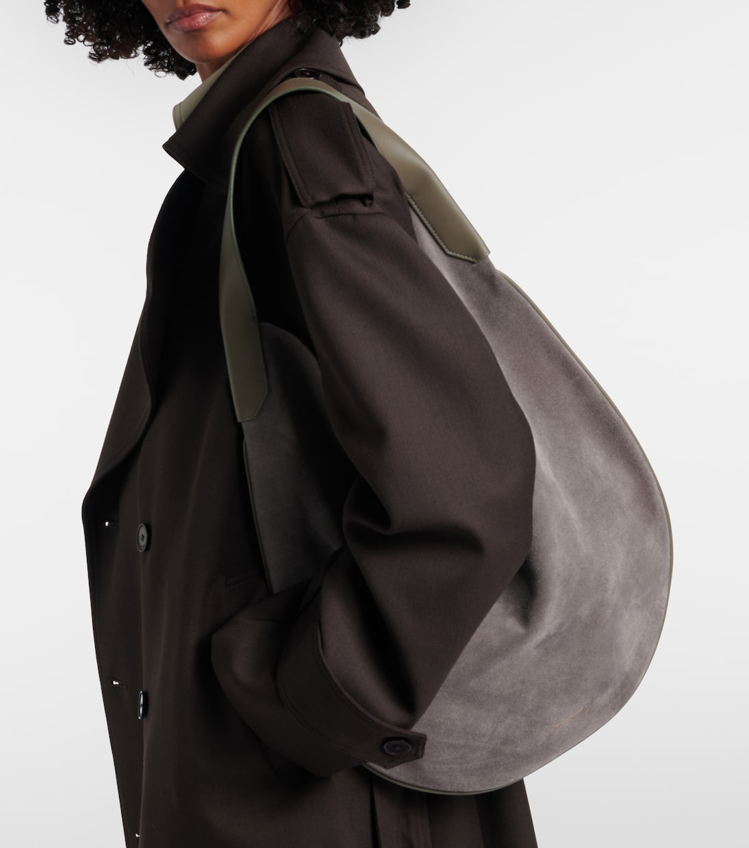 Soft Plié suede shoulder bag | Victoria Beckham