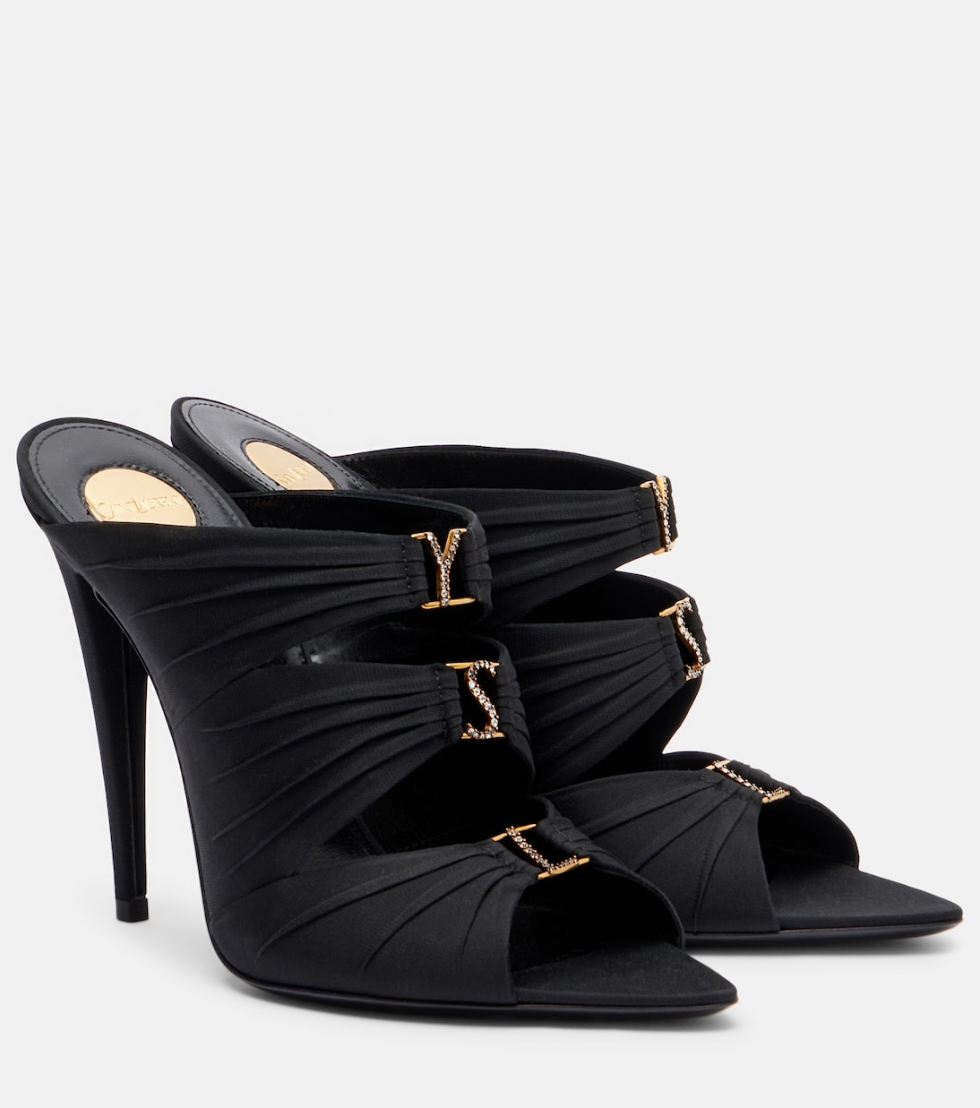 Emilie 110 crêpe satin mules  | Saint Laurent