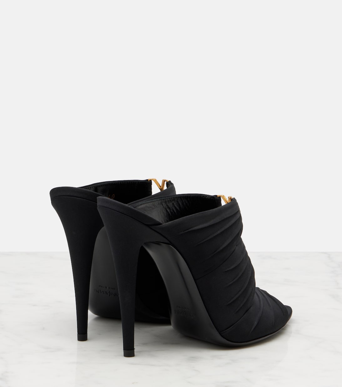 Emilie 110 crêpe satin mules  | Saint Laurent