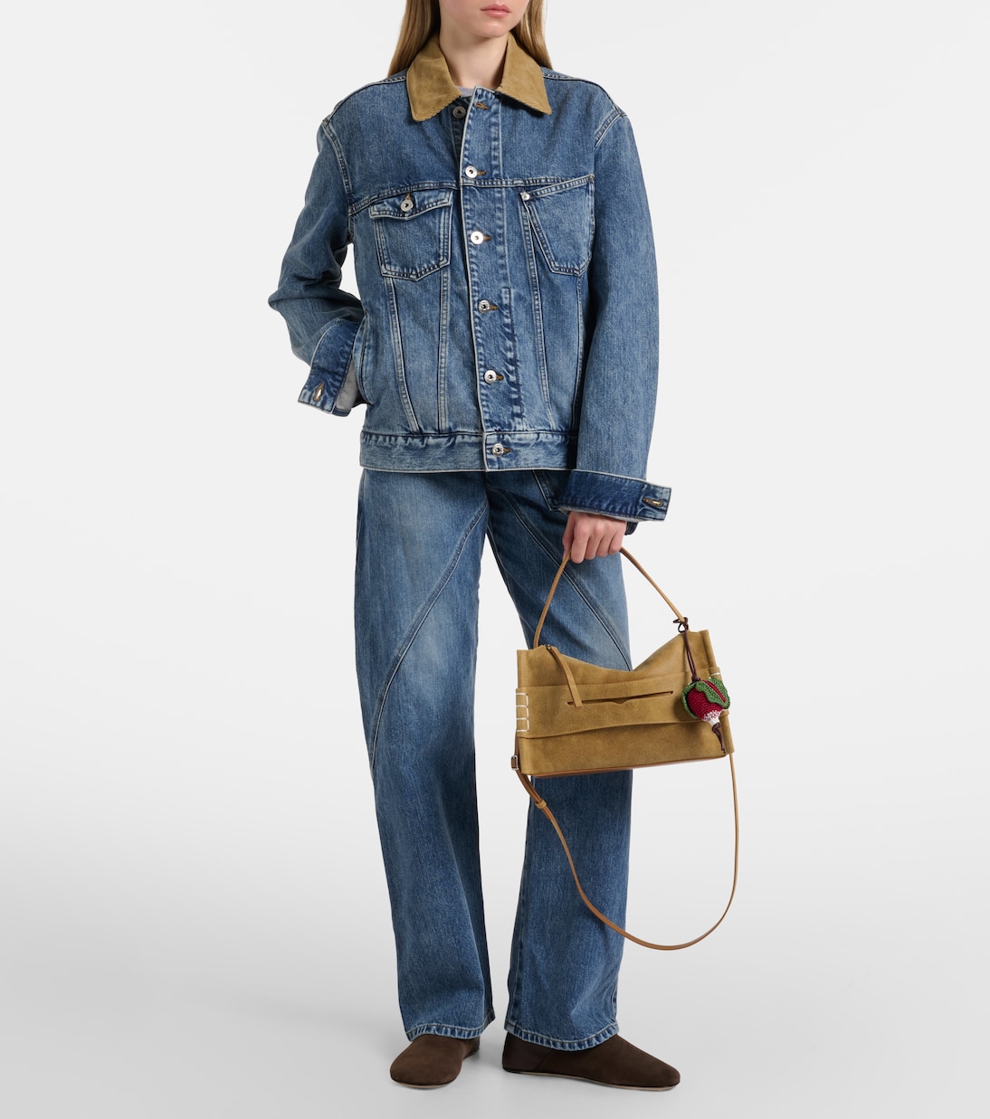 Bolso al hombro Loafer Small de ante | JW Anderson