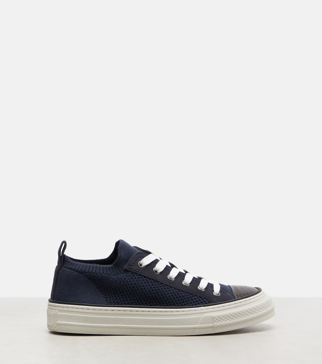 Monili suede-trimmed sneakers | Brunello Cucinelli