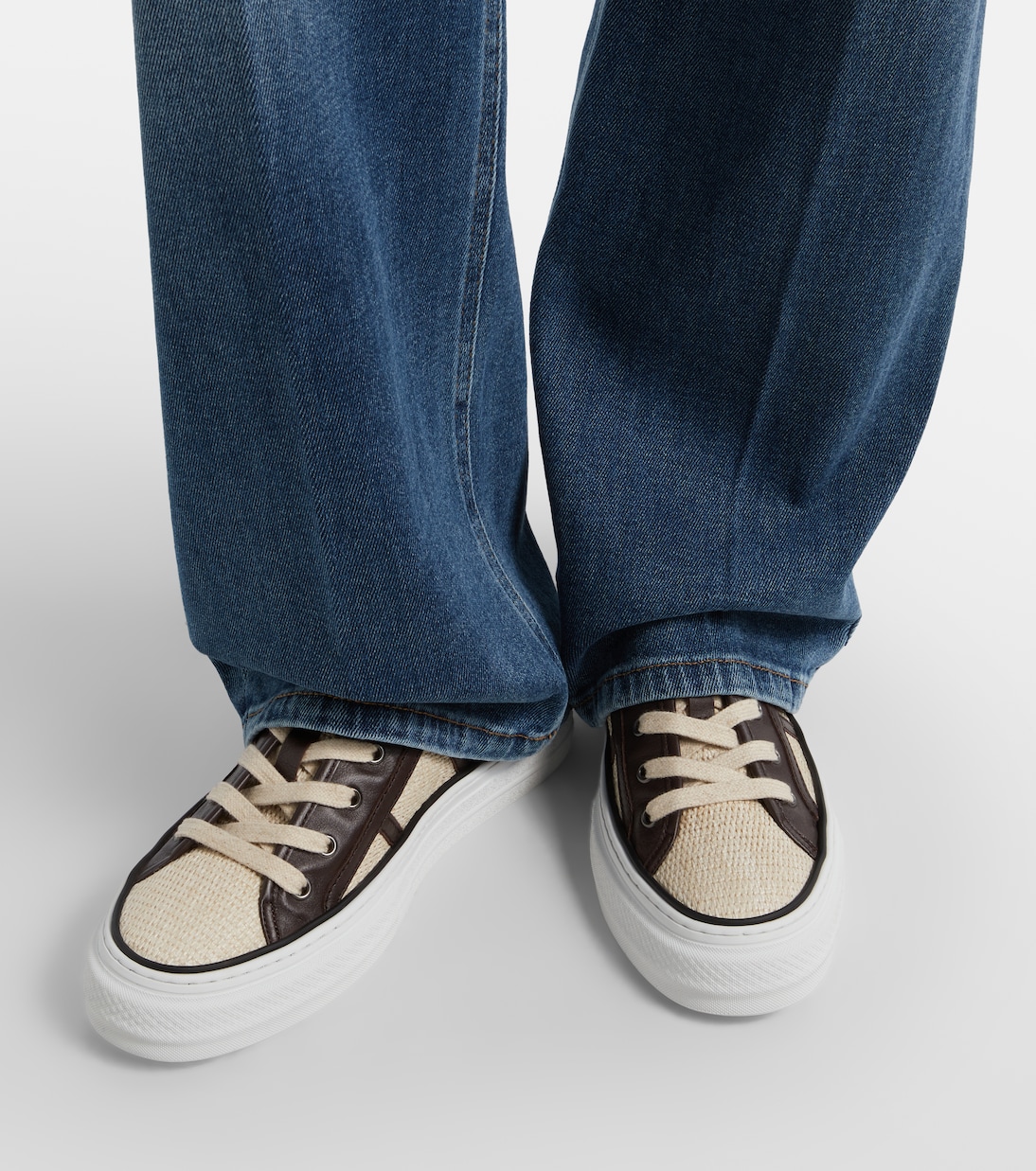 Sneakers mit Leder | Brunello Cucinelli