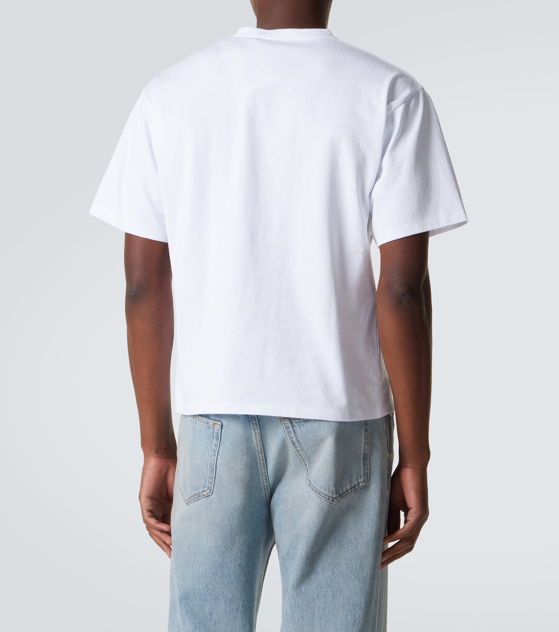 T-shirt cropped in jersey di cotone | Saint Laurent