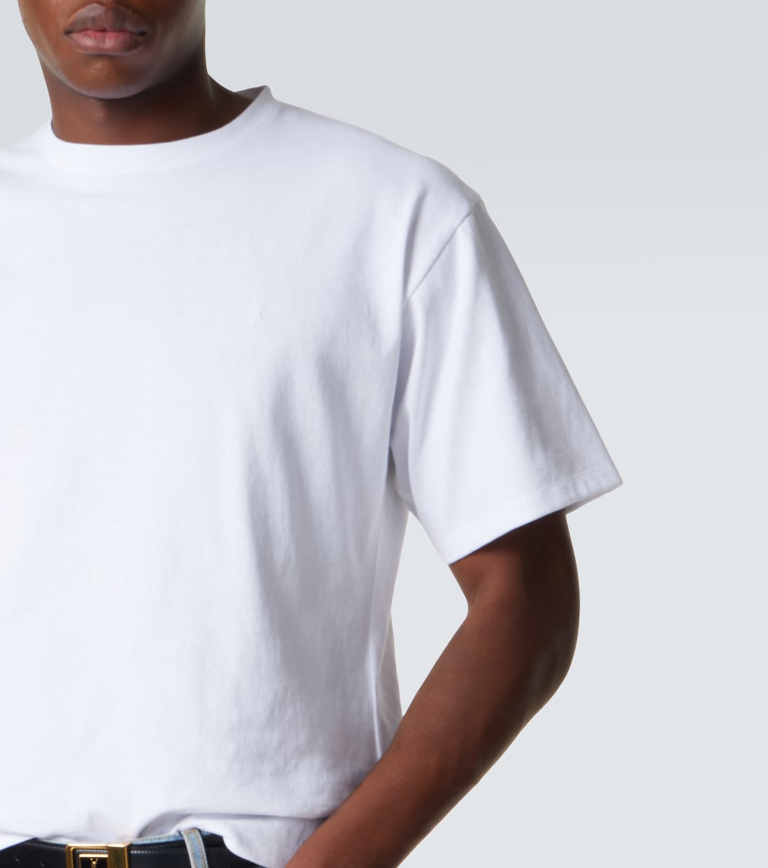 T-shirt cropped in jersey di cotone | Saint Laurent