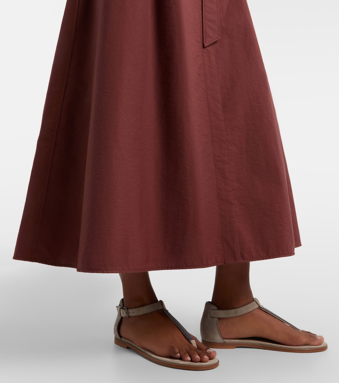 Monili cotton-blend midi dress | Brunello Cucinelli